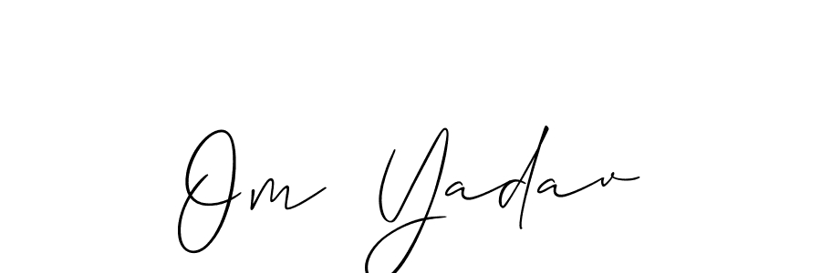 The best way (Allison_Script) to make a short signature is to pick only two or three words in your name. The name Om  Yadav include a total of six letters. For converting this name. Om  Yadav signature style 2 images and pictures png