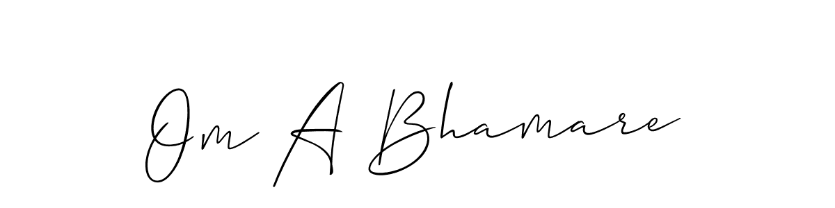 Make a beautiful signature design for name Om A Bhamare. With this signature (Allison_Script) style, you can create a handwritten signature for free. Om A Bhamare signature style 2 images and pictures png