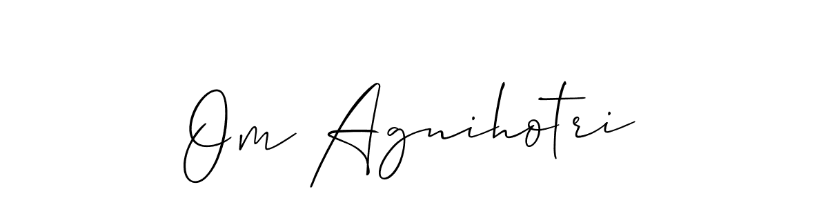 Om Agnihotri stylish signature style. Best Handwritten Sign (Allison_Script) for my name. Handwritten Signature Collection Ideas for my name Om Agnihotri. Om Agnihotri signature style 2 images and pictures png