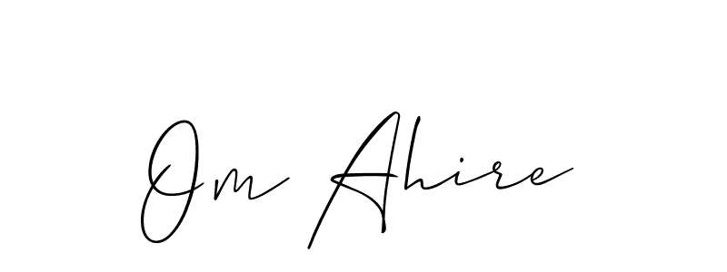 Also we have Om Ahire name is the best signature style. Create professional handwritten signature collection using Allison_Script autograph style. Om Ahire signature style 2 images and pictures png