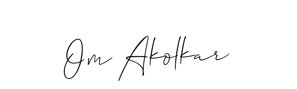 Similarly Allison_Script is the best handwritten signature design. Signature creator online .You can use it as an online autograph creator for name Om Akolkar. Om Akolkar signature style 2 images and pictures png