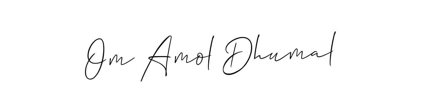 Allison_Script is a professional signature style that is perfect for those who want to add a touch of class to their signature. It is also a great choice for those who want to make their signature more unique. Get Om Amol Dhumal name to fancy signature for free. Om Amol Dhumal signature style 2 images and pictures png