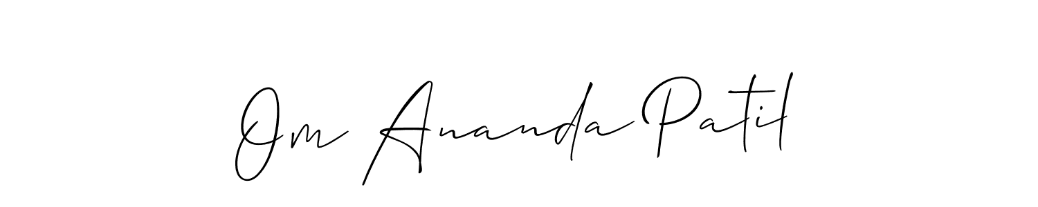 Make a beautiful signature design for name Om Ananda Patil. With this signature (Allison_Script) style, you can create a handwritten signature for free. Om Ananda Patil signature style 2 images and pictures png