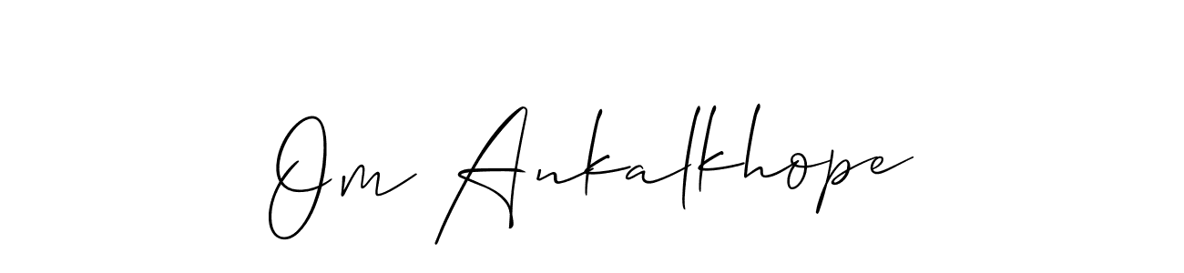 Also we have Om Ankalkhope name is the best signature style. Create professional handwritten signature collection using Allison_Script autograph style. Om Ankalkhope signature style 2 images and pictures png