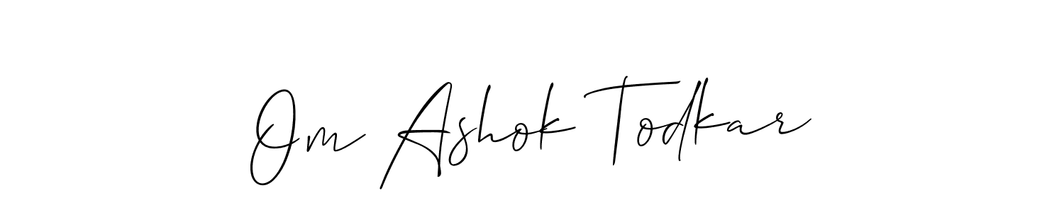 Similarly Allison_Script is the best handwritten signature design. Signature creator online .You can use it as an online autograph creator for name Om Ashok Todkar. Om Ashok Todkar signature style 2 images and pictures png