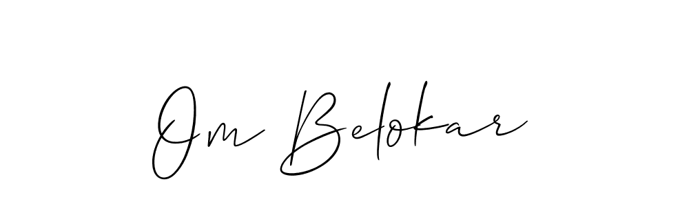 Also You can easily find your signature by using the search form. We will create Om Belokar name handwritten signature images for you free of cost using Allison_Script sign style. Om Belokar signature style 2 images and pictures png
