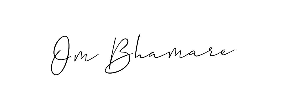 Also You can easily find your signature by using the search form. We will create Om Bhamare name handwritten signature images for you free of cost using Allison_Script sign style. Om Bhamare signature style 2 images and pictures png