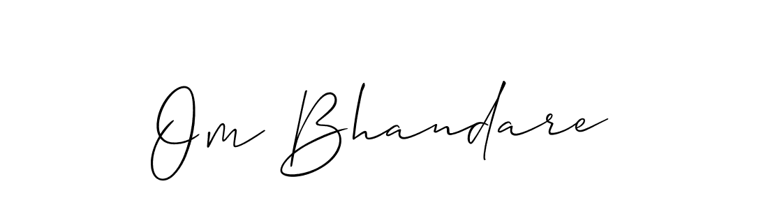 Allison_Script is a professional signature style that is perfect for those who want to add a touch of class to their signature. It is also a great choice for those who want to make their signature more unique. Get Om Bhandare name to fancy signature for free. Om Bhandare signature style 2 images and pictures png