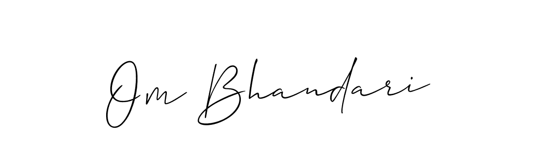 Allison_Script is a professional signature style that is perfect for those who want to add a touch of class to their signature. It is also a great choice for those who want to make their signature more unique. Get Om Bhandari name to fancy signature for free. Om Bhandari signature style 2 images and pictures png