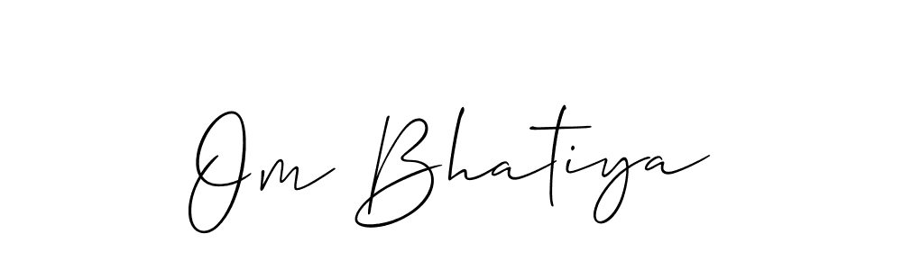 Similarly Allison_Script is the best handwritten signature design. Signature creator online .You can use it as an online autograph creator for name Om Bhatiya. Om Bhatiya signature style 2 images and pictures png