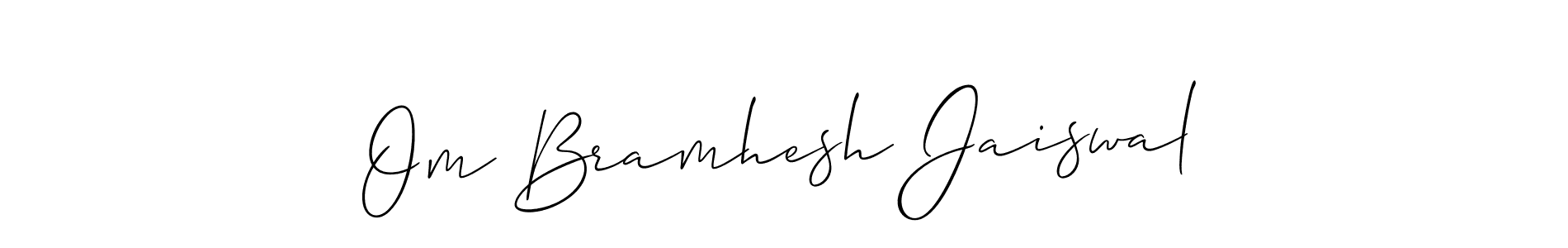 This is the best signature style for the Om Bramhesh Jaiswal name. Also you like these signature font (Allison_Script). Mix name signature. Om Bramhesh Jaiswal signature style 2 images and pictures png