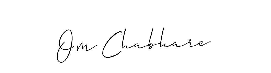 Use a signature maker to create a handwritten signature online. With this signature software, you can design (Allison_Script) your own signature for name Om Chabhare. Om Chabhare signature style 2 images and pictures png