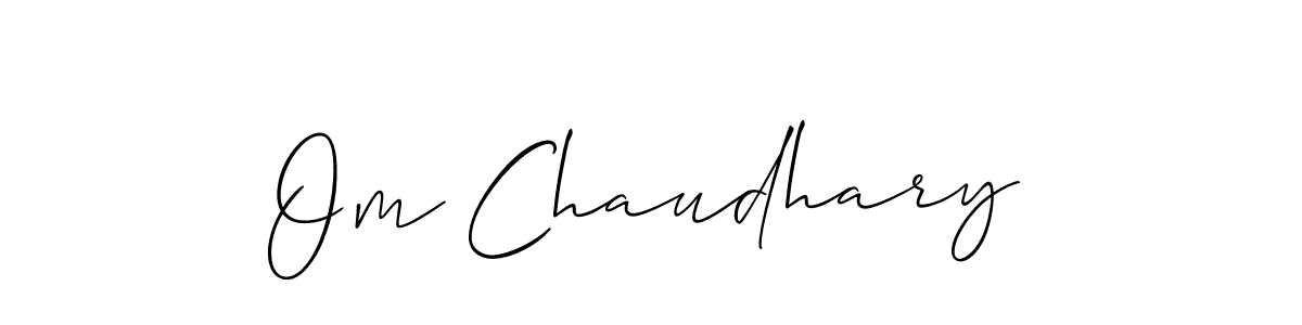 How to make Om Chaudhary name signature. Use Allison_Script style for creating short signs online. This is the latest handwritten sign. Om Chaudhary signature style 2 images and pictures png