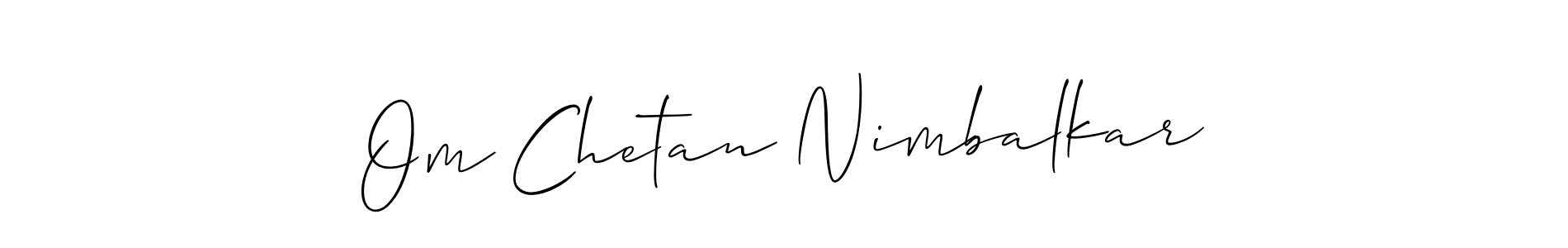 How to make Om Chetan Nimbalkar name signature. Use Allison_Script style for creating short signs online. This is the latest handwritten sign. Om Chetan Nimbalkar signature style 2 images and pictures png