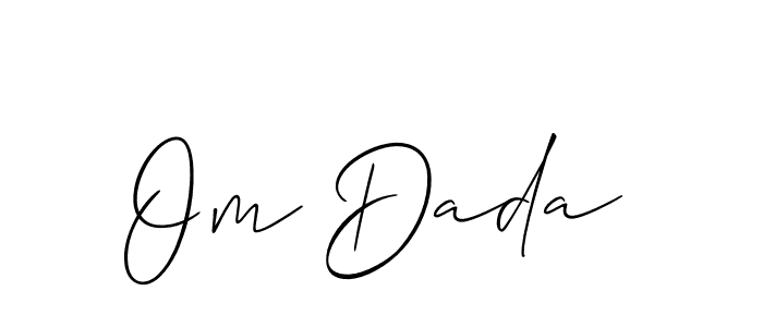 The best way (Allison_Script) to make a short signature is to pick only two or three words in your name. The name Om Dada include a total of six letters. For converting this name. Om Dada signature style 2 images and pictures png