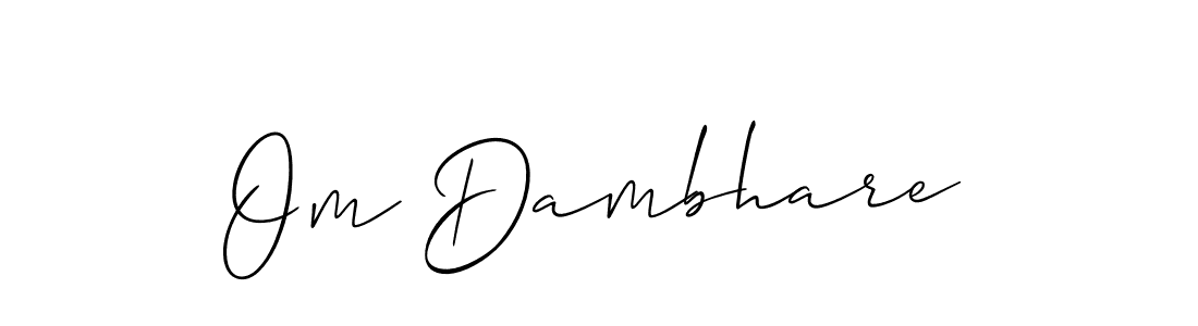 Make a beautiful signature design for name Om Dambhare. With this signature (Allison_Script) style, you can create a handwritten signature for free. Om Dambhare signature style 2 images and pictures png