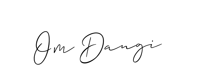 if you are searching for the best signature style for your name Om Dangi. so please give up your signature search. here we have designed multiple signature styles  using Allison_Script. Om Dangi signature style 2 images and pictures png