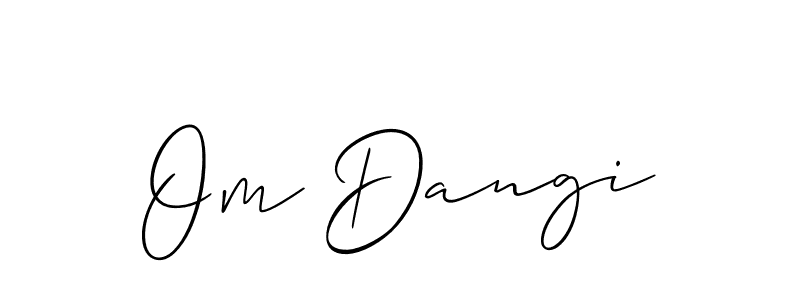 Om Dangi stylish signature style. Best Handwritten Sign (Allison_Script) for my name. Handwritten Signature Collection Ideas for my name Om Dangi. Om Dangi signature style 2 images and pictures png
