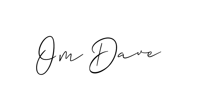 How to make Om Dave name signature. Use Allison_Script style for creating short signs online. This is the latest handwritten sign. Om Dave signature style 2 images and pictures png