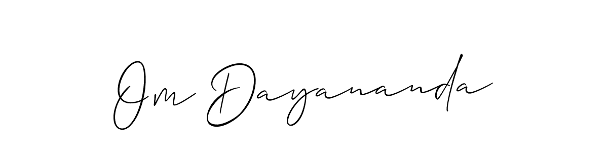 The best way (Allison_Script) to make a short signature is to pick only two or three words in your name. The name Om Dayananda include a total of six letters. For converting this name. Om Dayananda signature style 2 images and pictures png