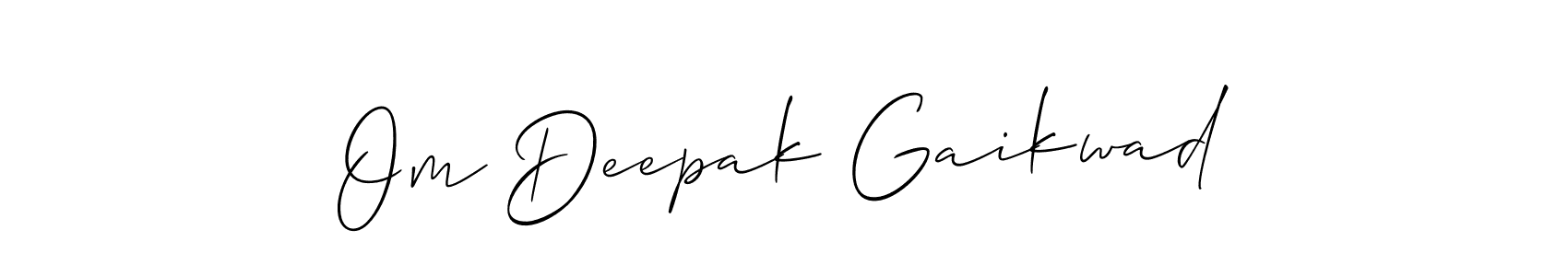 Use a signature maker to create a handwritten signature online. With this signature software, you can design (Allison_Script) your own signature for name Om Deepak Gaikwad. Om Deepak Gaikwad signature style 2 images and pictures png