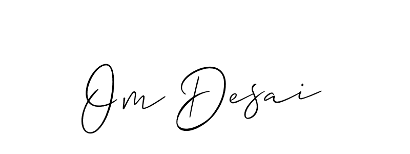 if you are searching for the best signature style for your name Om Desai. so please give up your signature search. here we have designed multiple signature styles  using Allison_Script. Om Desai signature style 2 images and pictures png