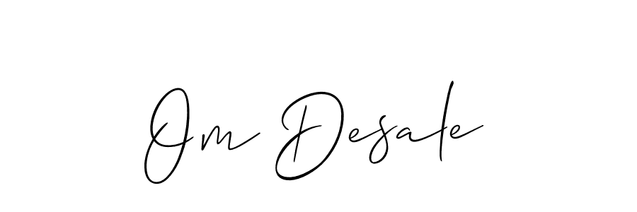 It looks lik you need a new signature style for name Om Desale. Design unique handwritten (Allison_Script) signature with our free signature maker in just a few clicks. Om Desale signature style 2 images and pictures png