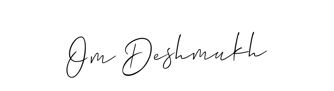 Make a short Om Deshmukh signature style. Manage your documents anywhere anytime using Allison_Script. Create and add eSignatures, submit forms, share and send files easily. Om Deshmukh signature style 2 images and pictures png