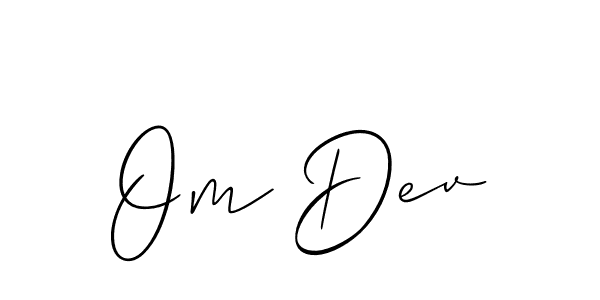 How to make Om Dev name signature. Use Allison_Script style for creating short signs online. This is the latest handwritten sign. Om Dev signature style 2 images and pictures png
