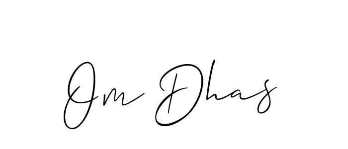The best way (Allison_Script) to make a short signature is to pick only two or three words in your name. The name Om Dhas include a total of six letters. For converting this name. Om Dhas signature style 2 images and pictures png