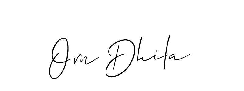 Om Dhila stylish signature style. Best Handwritten Sign (Allison_Script) for my name. Handwritten Signature Collection Ideas for my name Om Dhila. Om Dhila signature style 2 images and pictures png