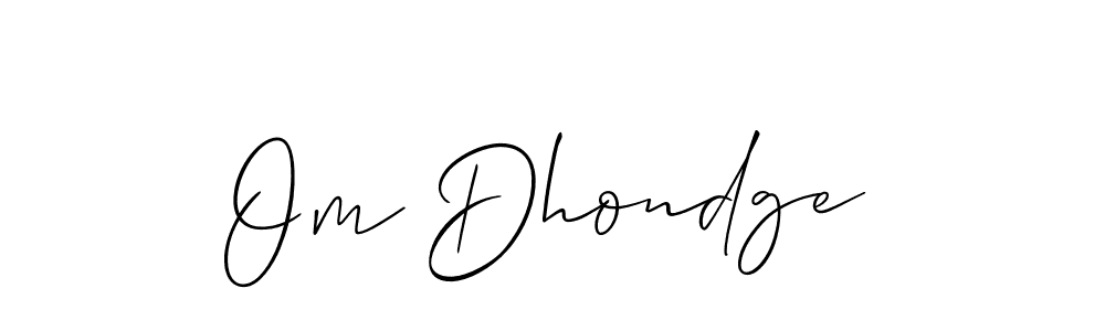 if you are searching for the best signature style for your name Om Dhondge. so please give up your signature search. here we have designed multiple signature styles  using Allison_Script. Om Dhondge signature style 2 images and pictures png