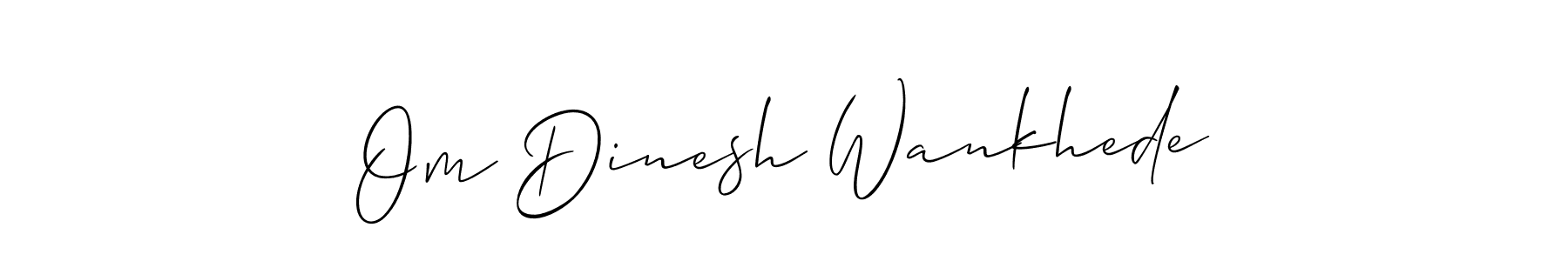 Design your own signature with our free online signature maker. With this signature software, you can create a handwritten (Allison_Script) signature for name Om Dinesh Wankhede. Om Dinesh Wankhede signature style 2 images and pictures png