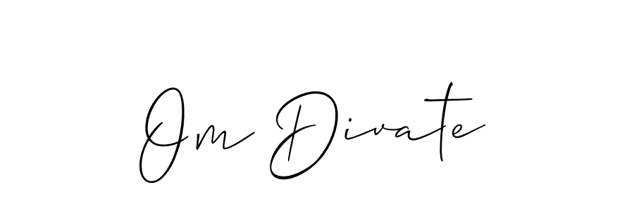 Also we have Om Divate name is the best signature style. Create professional handwritten signature collection using Allison_Script autograph style. Om Divate signature style 2 images and pictures png