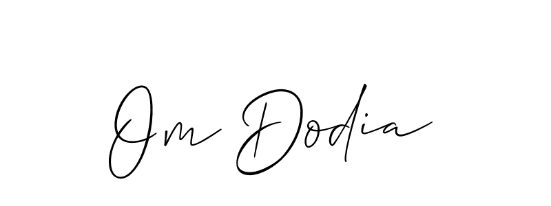 Also You can easily find your signature by using the search form. We will create Om Dodia name handwritten signature images for you free of cost using Allison_Script sign style. Om Dodia signature style 2 images and pictures png