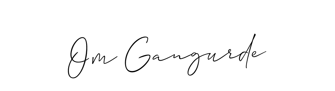 Make a beautiful signature design for name Om Gangurde. With this signature (Allison_Script) style, you can create a handwritten signature for free. Om Gangurde signature style 2 images and pictures png