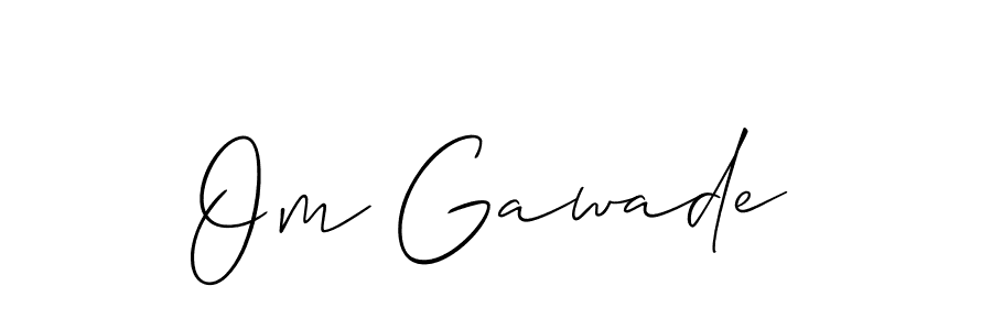 Also we have Om Gawade name is the best signature style. Create professional handwritten signature collection using Allison_Script autograph style. Om Gawade signature style 2 images and pictures png