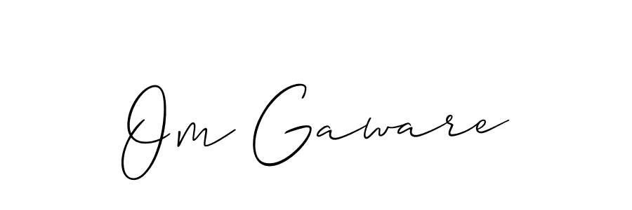 Allison_Script is a professional signature style that is perfect for those who want to add a touch of class to their signature. It is also a great choice for those who want to make their signature more unique. Get Om Gaware name to fancy signature for free. Om Gaware signature style 2 images and pictures png