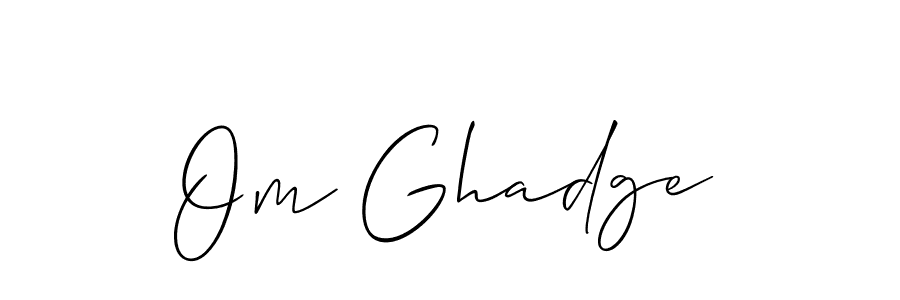 How to make Om Ghadge name signature. Use Allison_Script style for creating short signs online. This is the latest handwritten sign. Om Ghadge signature style 2 images and pictures png