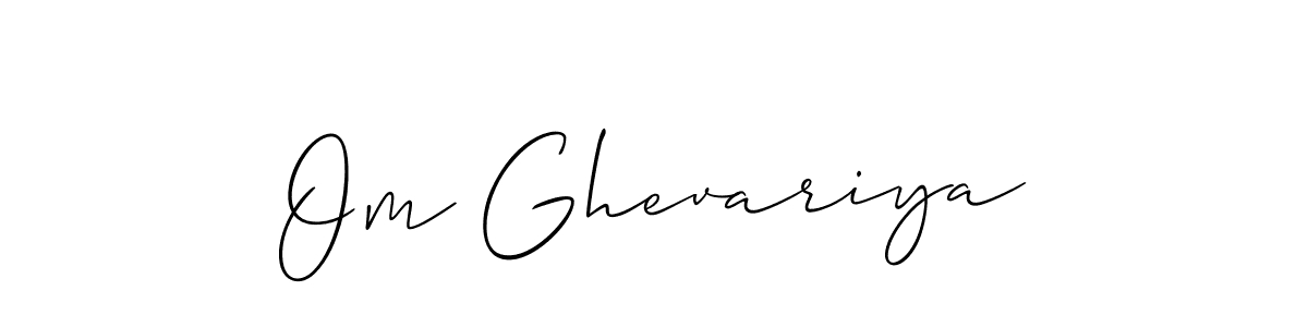 if you are searching for the best signature style for your name Om Ghevariya. so please give up your signature search. here we have designed multiple signature styles  using Allison_Script. Om Ghevariya signature style 2 images and pictures png