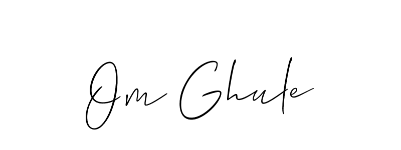 The best way (Allison_Script) to make a short signature is to pick only two or three words in your name. The name Om Ghule include a total of six letters. For converting this name. Om Ghule signature style 2 images and pictures png