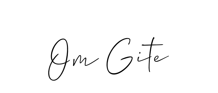 How to Draw Om Gite signature style? Allison_Script is a latest design signature styles for name Om Gite. Om Gite signature style 2 images and pictures png