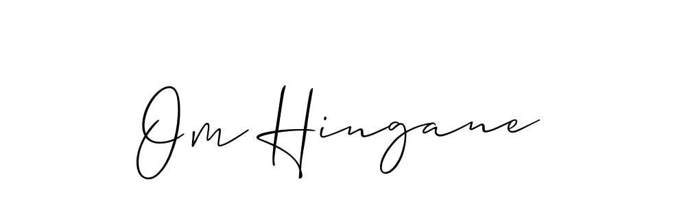 It looks lik you need a new signature style for name Om Hingane. Design unique handwritten (Allison_Script) signature with our free signature maker in just a few clicks. Om Hingane signature style 2 images and pictures png