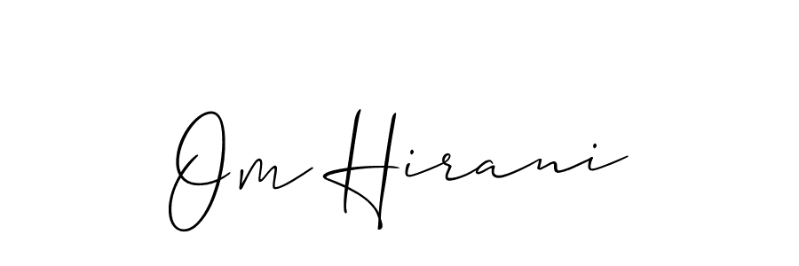 Make a beautiful signature design for name Om Hirani. With this signature (Allison_Script) style, you can create a handwritten signature for free. Om Hirani signature style 2 images and pictures png