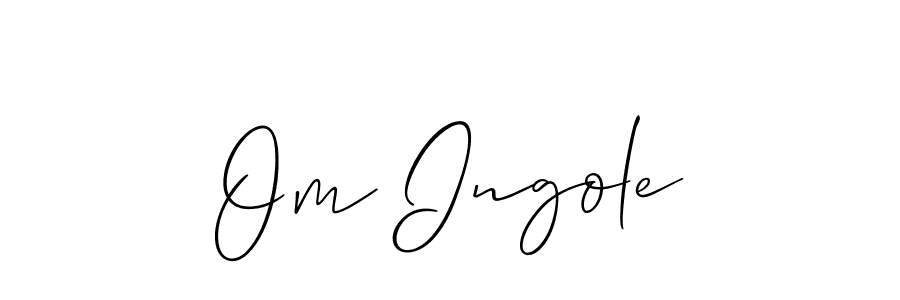 How to make Om Ingole name signature. Use Allison_Script style for creating short signs online. This is the latest handwritten sign. Om Ingole signature style 2 images and pictures png