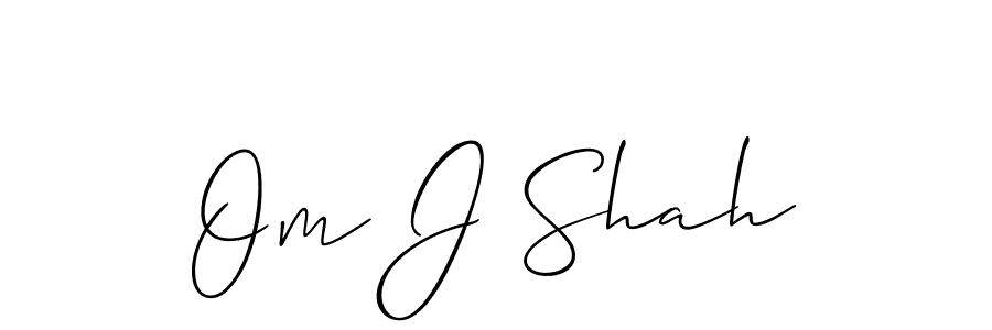 Also You can easily find your signature by using the search form. We will create Om J Shah name handwritten signature images for you free of cost using Allison_Script sign style. Om J Shah signature style 2 images and pictures png