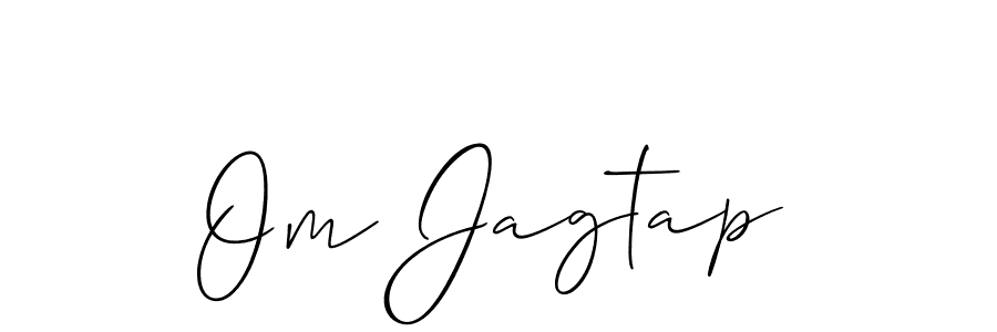 Om Jagtap stylish signature style. Best Handwritten Sign (Allison_Script) for my name. Handwritten Signature Collection Ideas for my name Om Jagtap. Om Jagtap signature style 2 images and pictures png