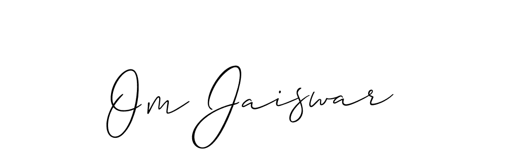 Allison_Script is a professional signature style that is perfect for those who want to add a touch of class to their signature. It is also a great choice for those who want to make their signature more unique. Get Om Jaiswar name to fancy signature for free. Om Jaiswar signature style 2 images and pictures png