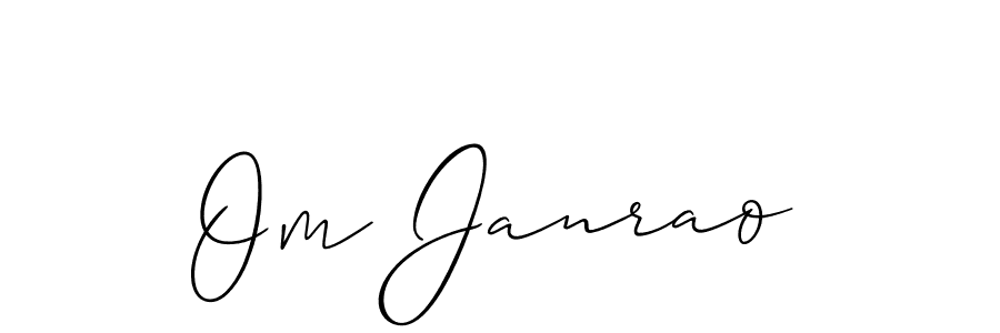 The best way (Allison_Script) to make a short signature is to pick only two or three words in your name. The name Om Janrao include a total of six letters. For converting this name. Om Janrao signature style 2 images and pictures png