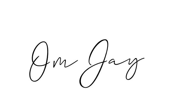 Create a beautiful signature design for name Om Jay. With this signature (Allison_Script) fonts, you can make a handwritten signature for free. Om Jay signature style 2 images and pictures png